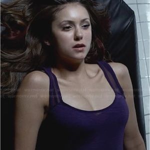 Lucky Brand Purple Mesh Tank Top as seen on Elena Gilbert in The Vampire Diaries